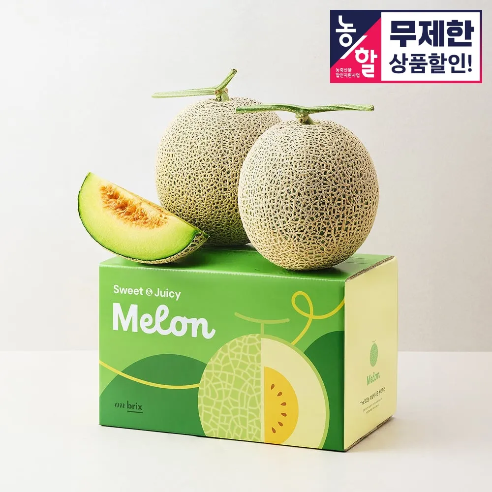 [농할 25%쿠폰] 입 안 가득 퍼지는 달콤함, 국내산 고당도 머스크 멜론 1입 / 2입 (14brix)